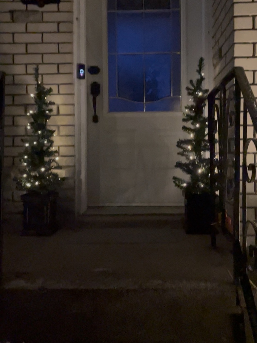 Unbranded Green Mini LED Holiday Pine Tree Pair with Warm White Lights